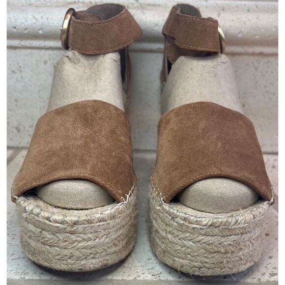 Marc Fisher Alida Espadrille Platform Wedge Natural  Brown Sandal Size 11 - Picture 5 of 16